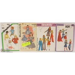 70) LOT OF 4 VINTAGE PATTERNS