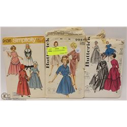 66) LOT OF 3 VINTAGE PATTERNS