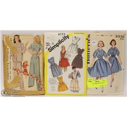 68) LOT OF 3 VINTAGE PATTERNS