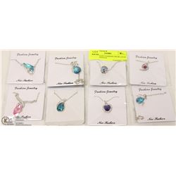 LOT OF EIGHT FASHION NECKLACES WITH PENDANTS