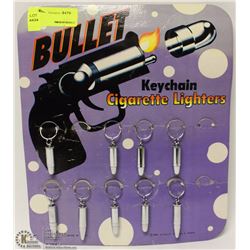 9 BULLET KEYCHAIN CIGARETTE LIGHTERS ON ORIGINAL