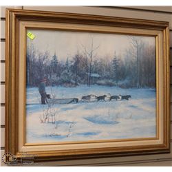 FRAMED DOGSLED TEAM ART