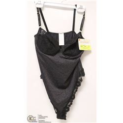 NEW ARIANNE BLACK SHIMMER AND LACE TEDDY SMALL