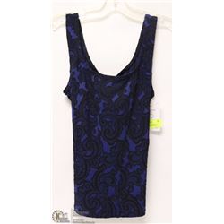 NEW ARIANNE DESIGNER BLUE TANK TOP W/ LACE SIZE MED