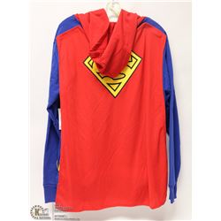 NEW ADULT SUPERMAN ZIPPERED HOODIE WITH CAPE