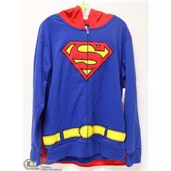 NEW ADULT SUPERMAN ZIPPERED HOODIE WITH CAPE