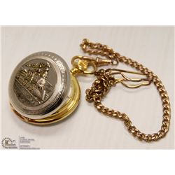 91) TRAIN FACE POCKET WATCH