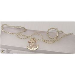 82) STERLING SILVER 925 MENS NECKLACE W/ ANCHOR
