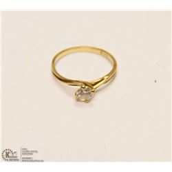 WOMENS 10K GOLD CUBIC ZIRCONIA RING