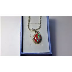 #20 - HOT PINK (LAB) FIRE OPAL PENDANT