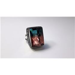 #22 - WATERMELON & BLUE TOURMALINE RING