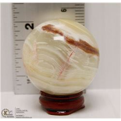#7 GREEN ONYX SPHERE BALL + STAND