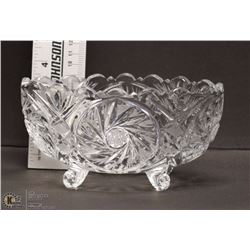 PINWHEEL CRYSTAL FOOTED DISH
