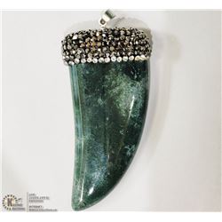 #1-GREEN AGATE CRYSTAL PENDANT