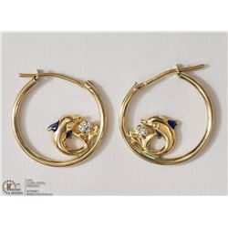 #3-10KT YELLOW GOLD CUBIC ZIRCONIA DOLPHIN