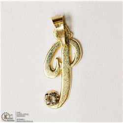 #5-10KT YELLOW GOLD DIAMOND INITIAL "P"
