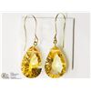 Image 1 : #7-14KT YELLOW GOLD CITRINE(7CT)EARRINGS