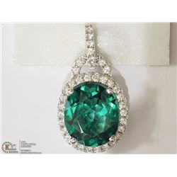 #8-STERLING SILVER CREATED EMERALD