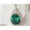 Image 1 : #8-STERLING SILVER CREATED EMERALD