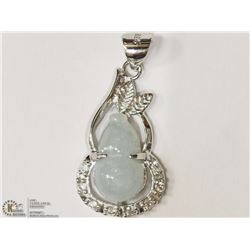 #13-STERLING SILVER JADE CRYSTAL PENDANT