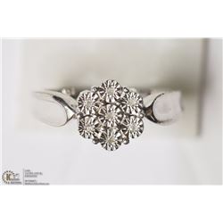 #14-STERLING SILVER 7 DIAMOND RING