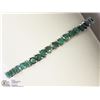 Image 1 : #27-STERLING SILVER EMERALD(4.60CT)ADJUSTABLE