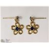 Image 2 : #32-10KT YELLOW GOLD SAPPHIRE(0.18CT)FLOWER
