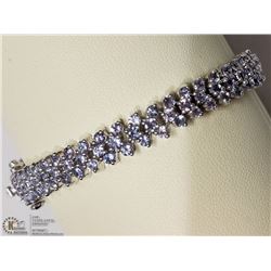 #33-STERLING SILVER TANZANITE(10CT)BRACELET