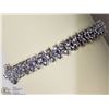 Image 1 : #33-STERLING SILVER TANZANITE(10CT)BRACELET