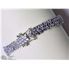 Image 3 : #33-STERLING SILVER TANZANITE(10CT)BRACELET