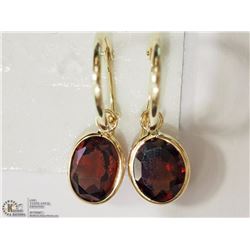 #38-14KT YELLOW GOLD GARNET(4.15CT)EARRINGS