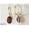 Image 2 : #38-14KT YELLOW GOLD GARNET(4.15CT)EARRINGS