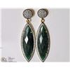 Image 1 : #40-STERLING SILVER GOLD PLATED GREEN AGATE