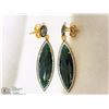 Image 2 : #40-STERLING SILVER GOLD PLATED GREEN AGATE