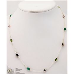 #42-STERLING SILVER,PERIDOT,GARNET,SMOKEY