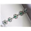 Image 1 : #45-STERLING SILVER FLOWER SHAPED EMERALD