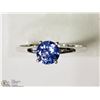 Image 1 : #47-10KT WHITE GOLD TANZANITE(0.80CT)RING