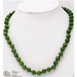 #48-STERLING SILVER JADE NEPHRITE NECKLACE