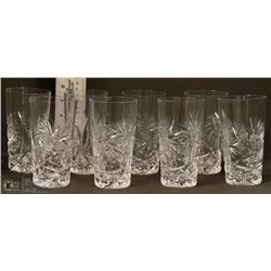 PINWHEEL CRYSTAL 8PC HIGHBALL GLASSES SET