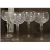 Image 1 : PINWHEEL CRYSTAL 4PC LONG STEM BRANDY GLASS SET