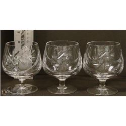 PINWHEEL CRYSTAL 3PC BRANDY GLASS SET