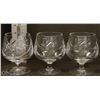 Image 1 : PINWHEEL CRYSTAL 3PC BRANDY GLASS SET