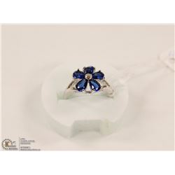 178-BLUE SAPPHIRE RING .925 STERLING SILVER