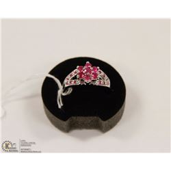 171-RED RUBY  RING .925 STERLING SILVER