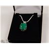 Image 1 : 69-NATURAL EMERALD&CZ.925 STERLING SILVER PENDANT