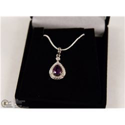 84-GENUINE AMETHYST .925 STERLING SILVER PENDANT