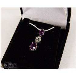 86-GENUINE AMETHYST .925 STERLING SILVER PENDANT