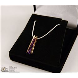 79-GENUINE AMETHYST .925 STERLING SILVER PENDANT