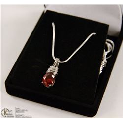 108-GENUINE GARNET &CZ .925 STERLING SILVER