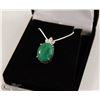 Image 1 : 73-NATURAL EMERALD &CZ.925 STERLING SILVER PENDANT